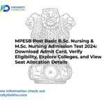 MPESB Post Basic B.Sc. Nursing & M.Sc. Nursing Admission Test 2024: Download Admit Card & Check Eligibility, Colleges, and Seat Details