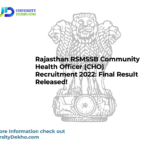 Rajasthan RSMSSB Community Health Officer (CHO) Recruitment 2022: Final Result Released!